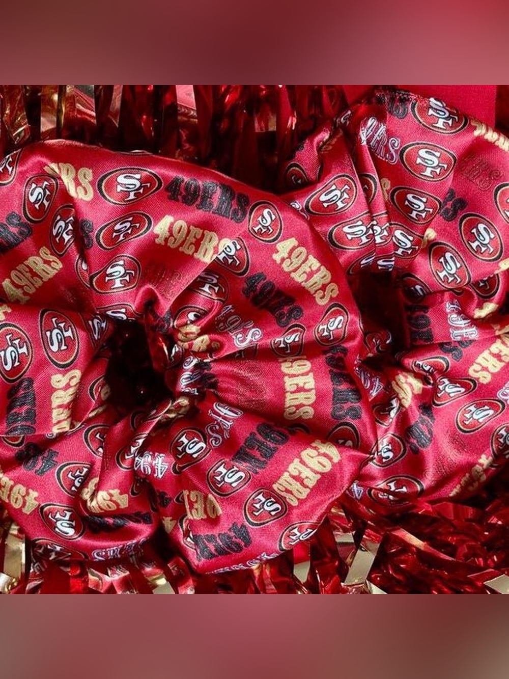 San Francisco 49ers Red Logo Satin Scrunchie Forty Niners Football outfit idea